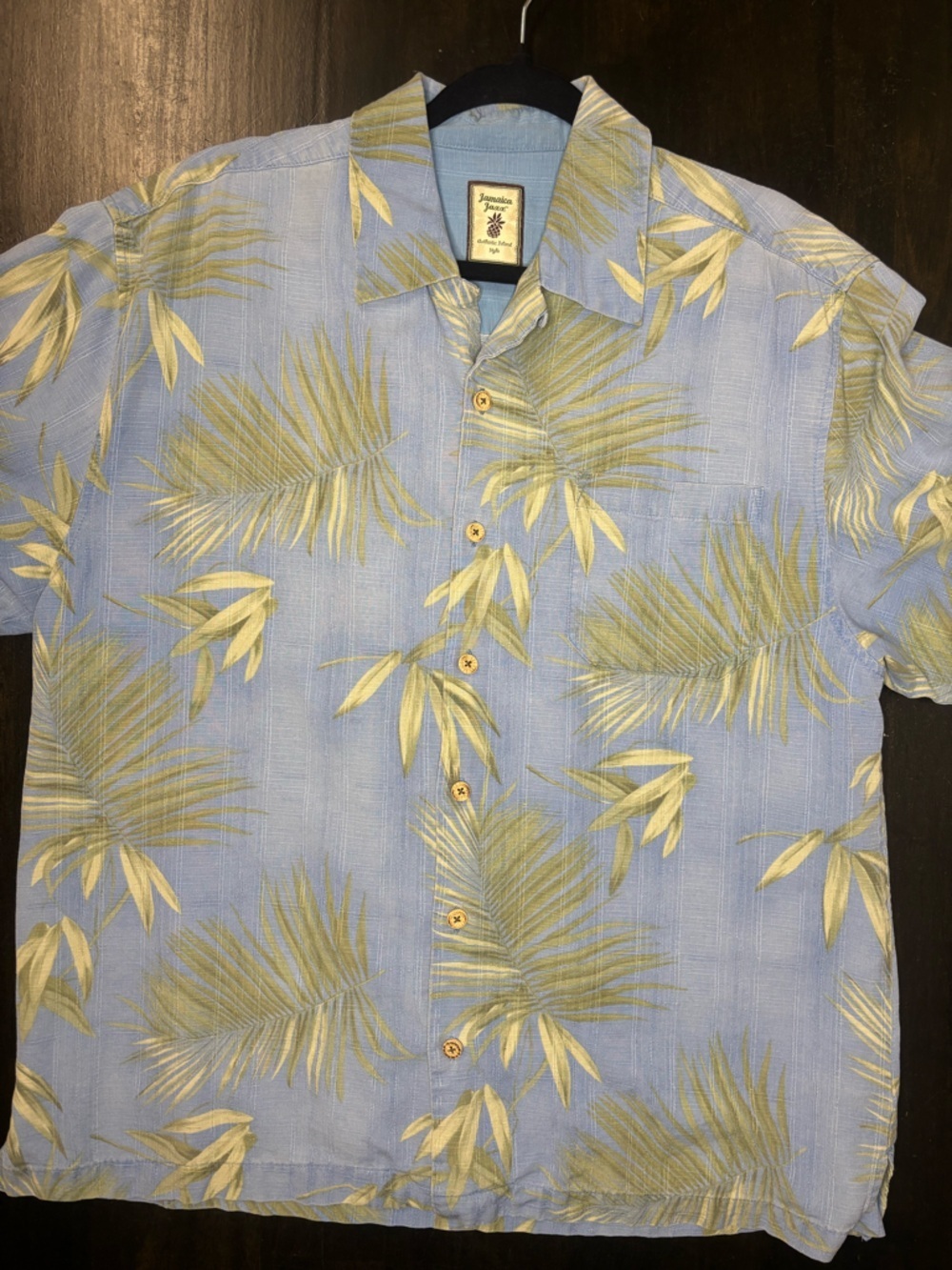 Jamaican Jaxx 100% Silk beachwear resort wear button down size L